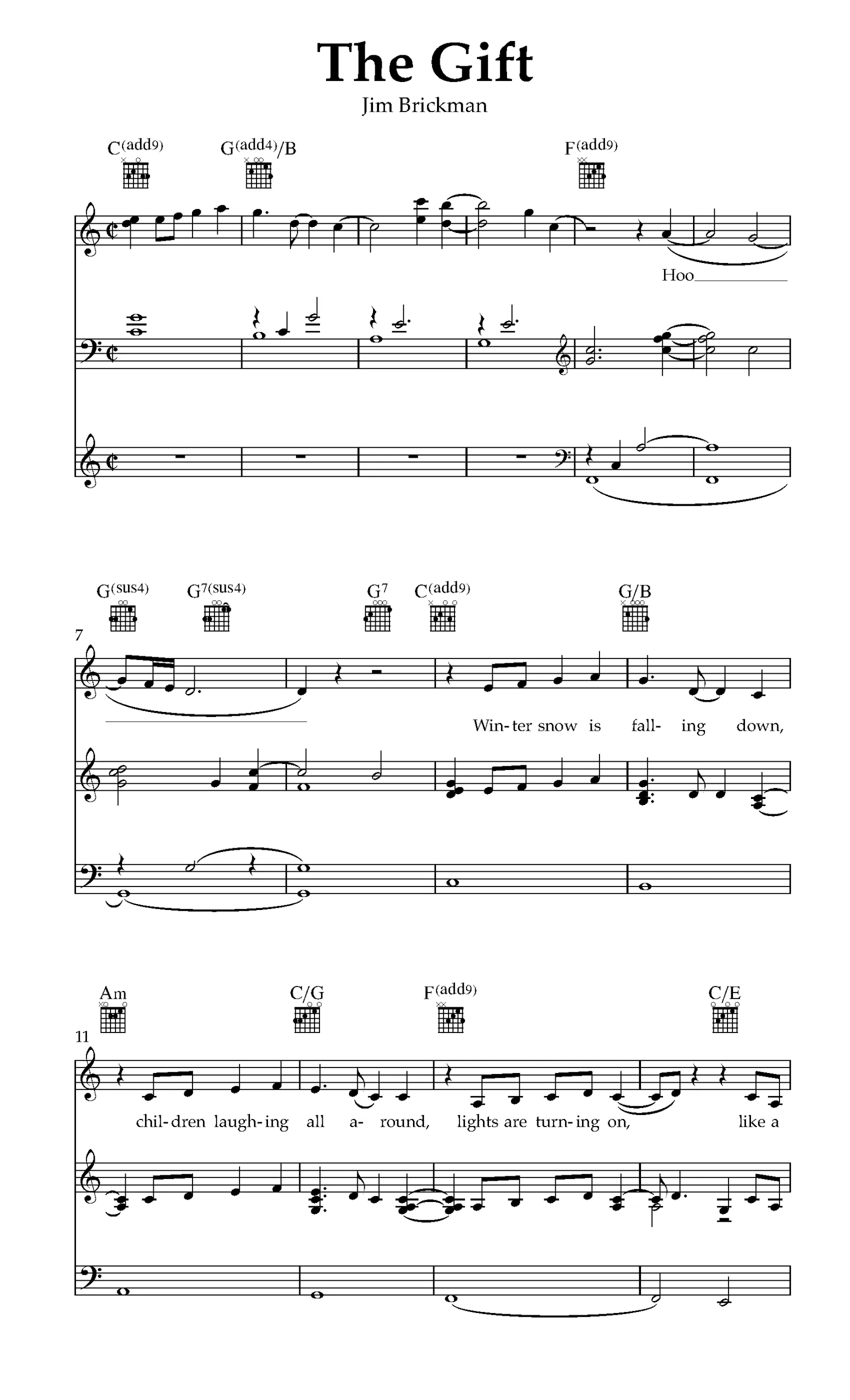 The Gift_Piano_PianoPDF_Page_1 Right Here Waiting Guitar Tabs PDF