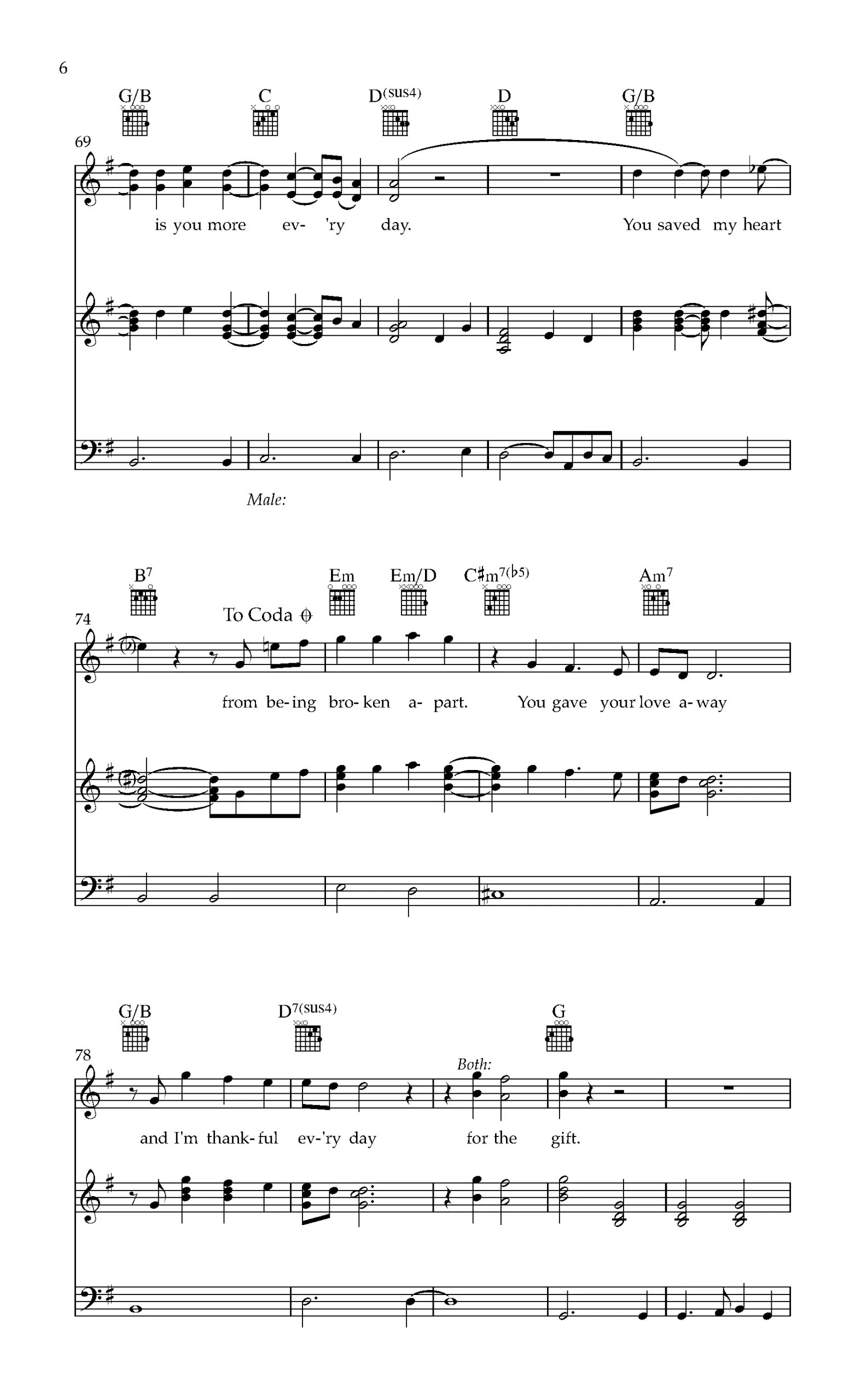 The Gift_Piano_PianoPDF_Page_6 Right Here Waiting Guitar Tabs PDF