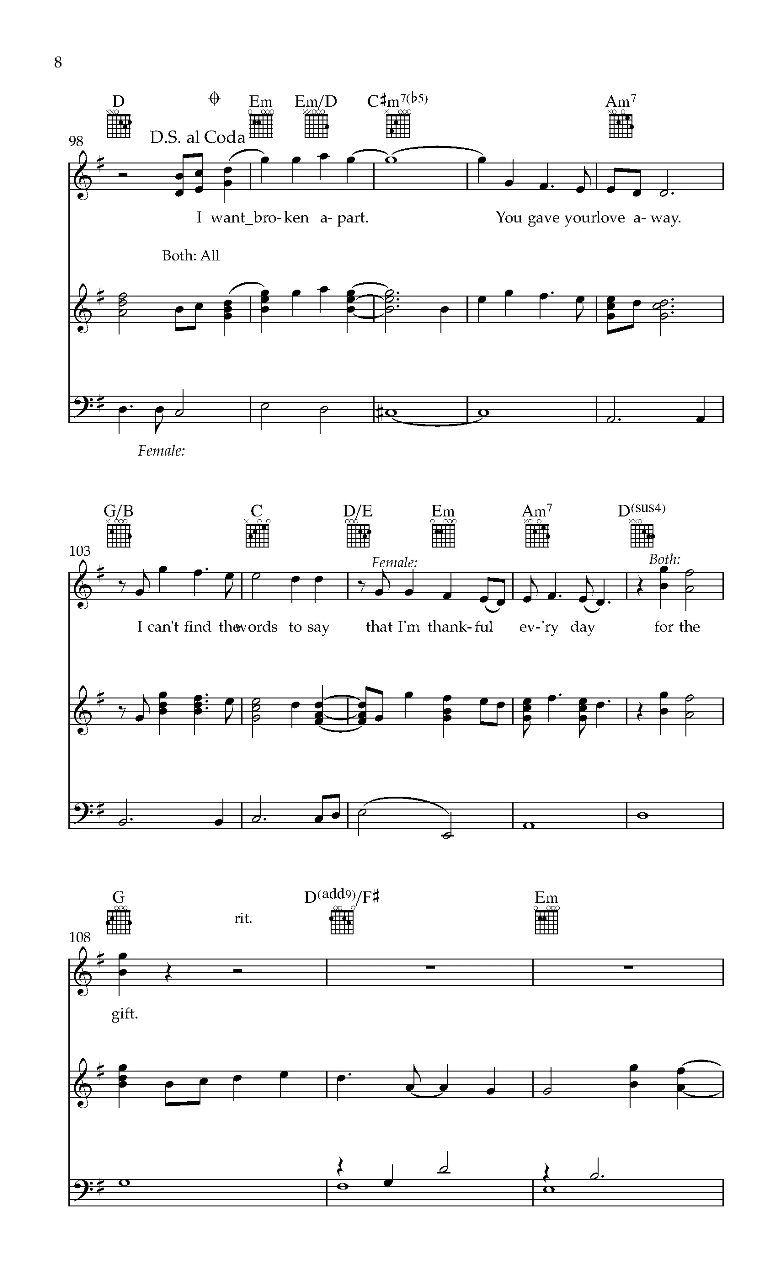 The Gift_Piano_PianoPDF_Page_8 Right Here Waiting Guitar Tabs PDF