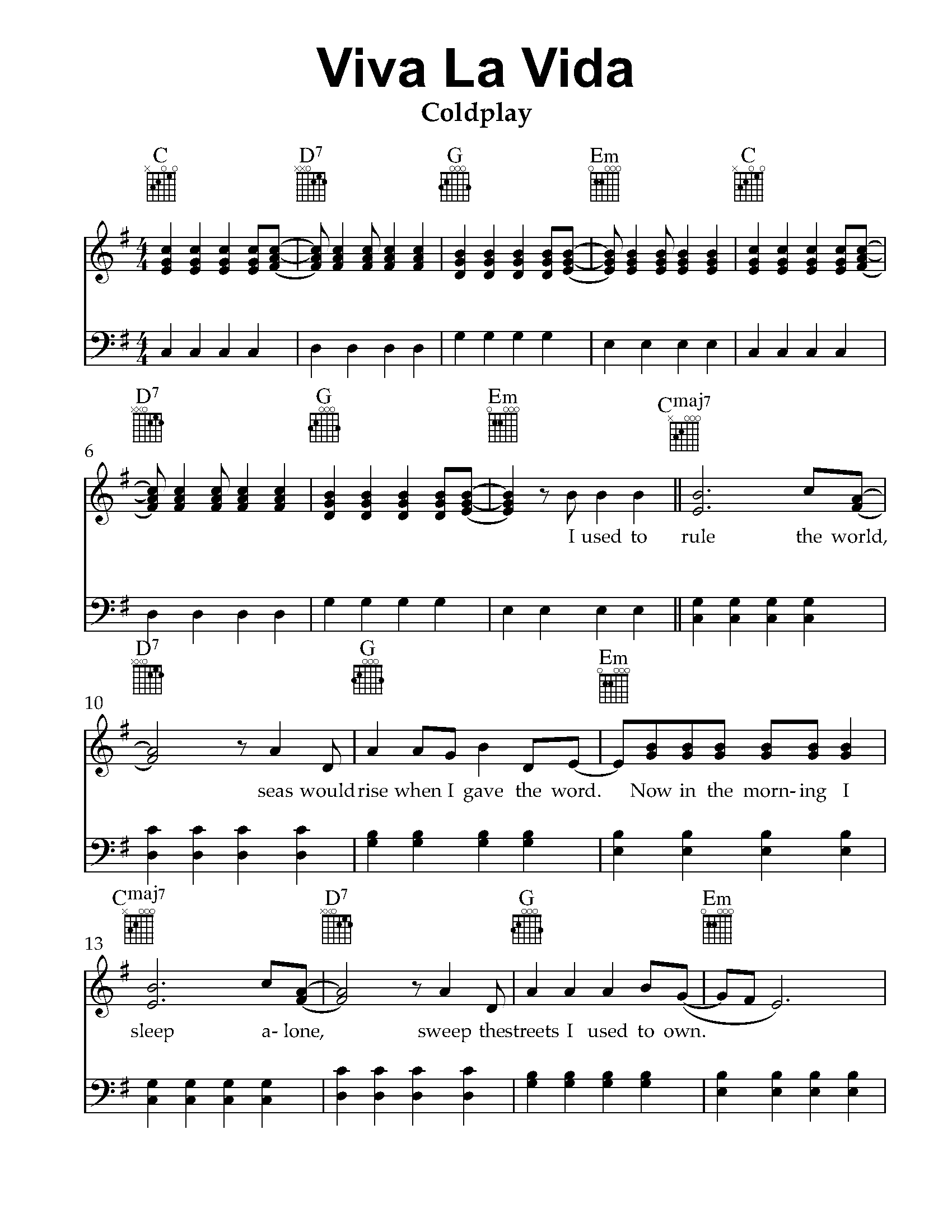 Viva La Vida_PianoPDF_Page_1 Viva La Vida Piano Sheet Music PDF