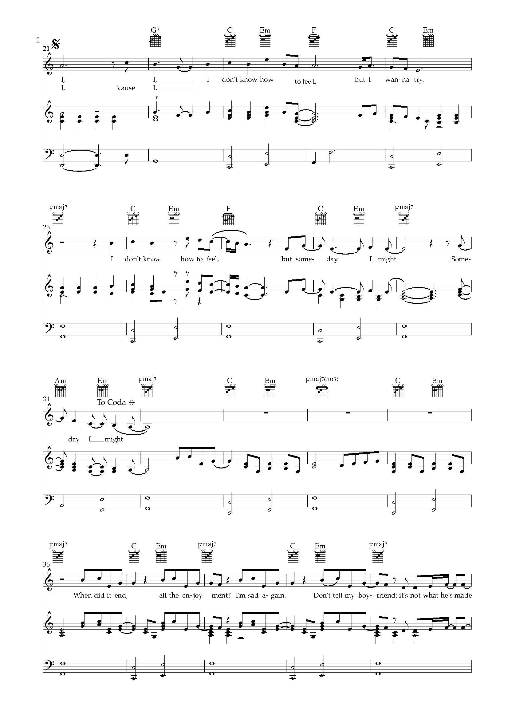 What Was I Made For_PianoPDF – Page_2 What Was I Made For Piano Sheet Music PDF