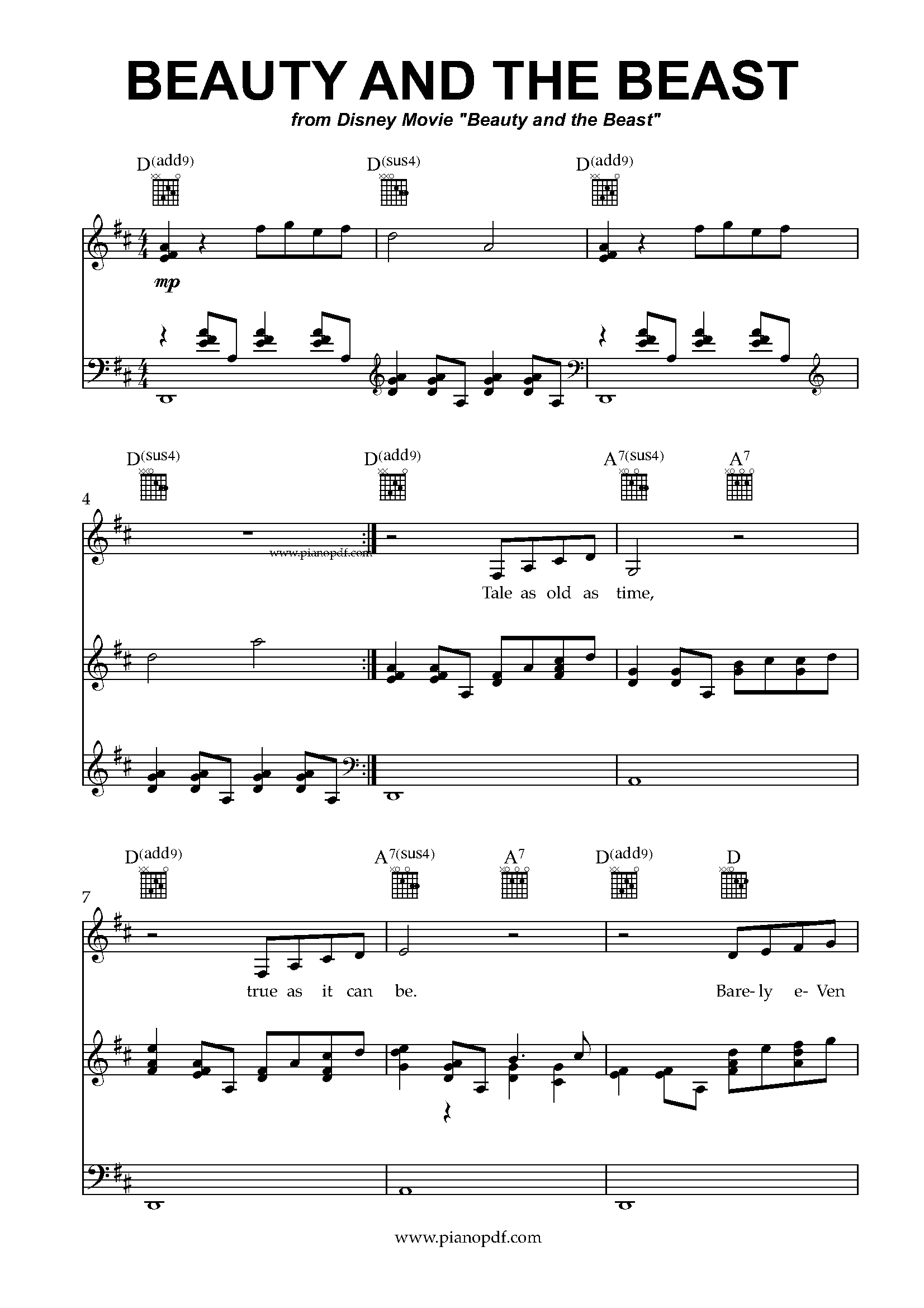 Beauty And The Beast_PianoPDF_Page_1 Beauty And The Beast Piano Sheet Music PDF