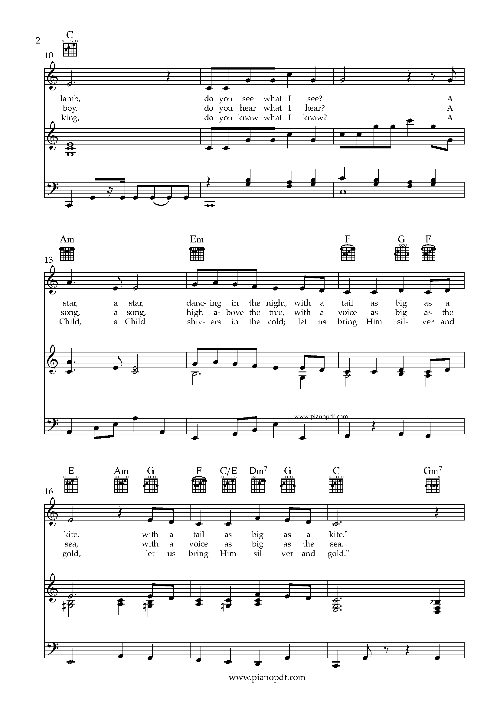 Do You Hear What I Hear Piano Sheet Music PDF