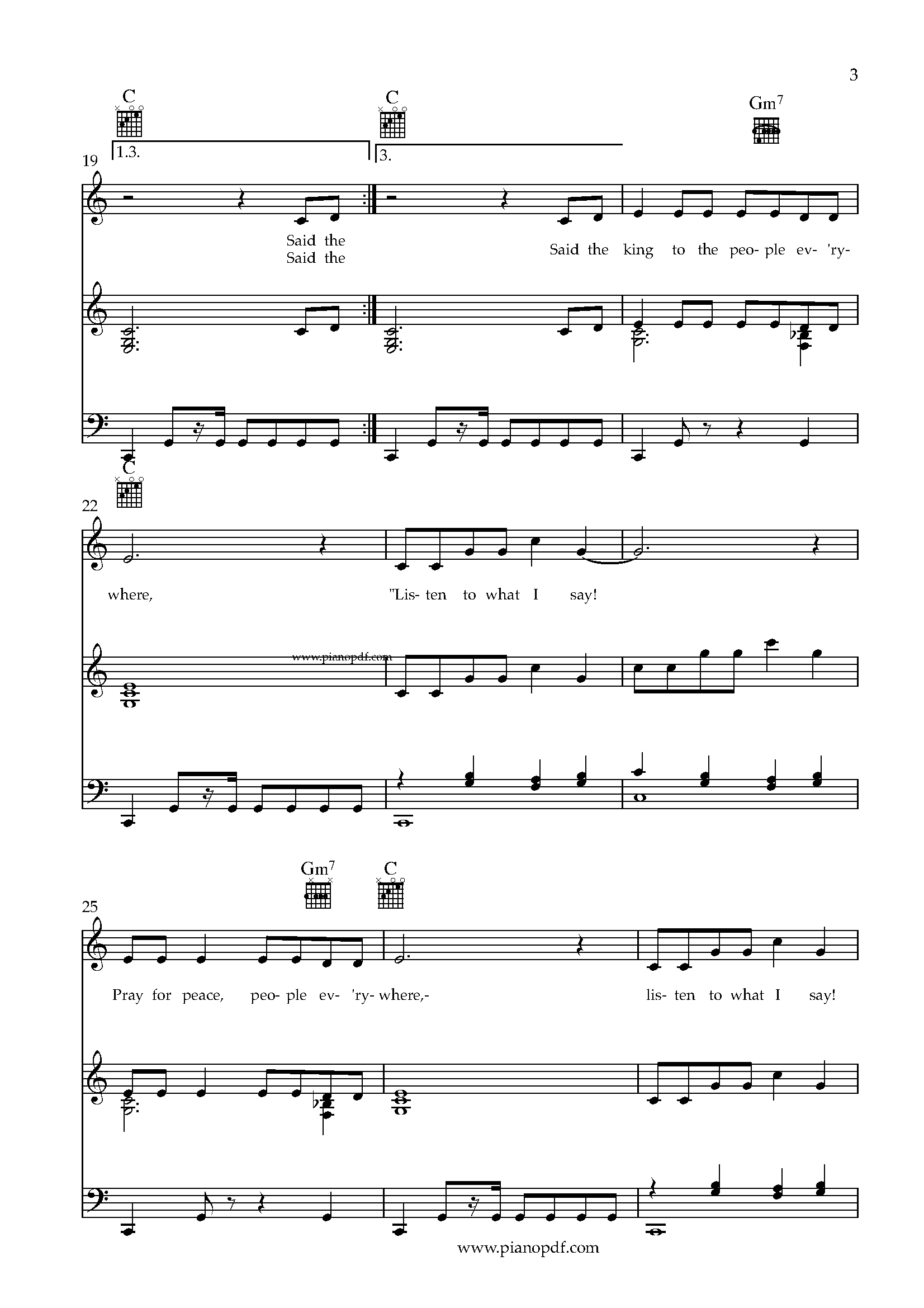 Do You Hear What I Hear Piano Sheet Music PDF