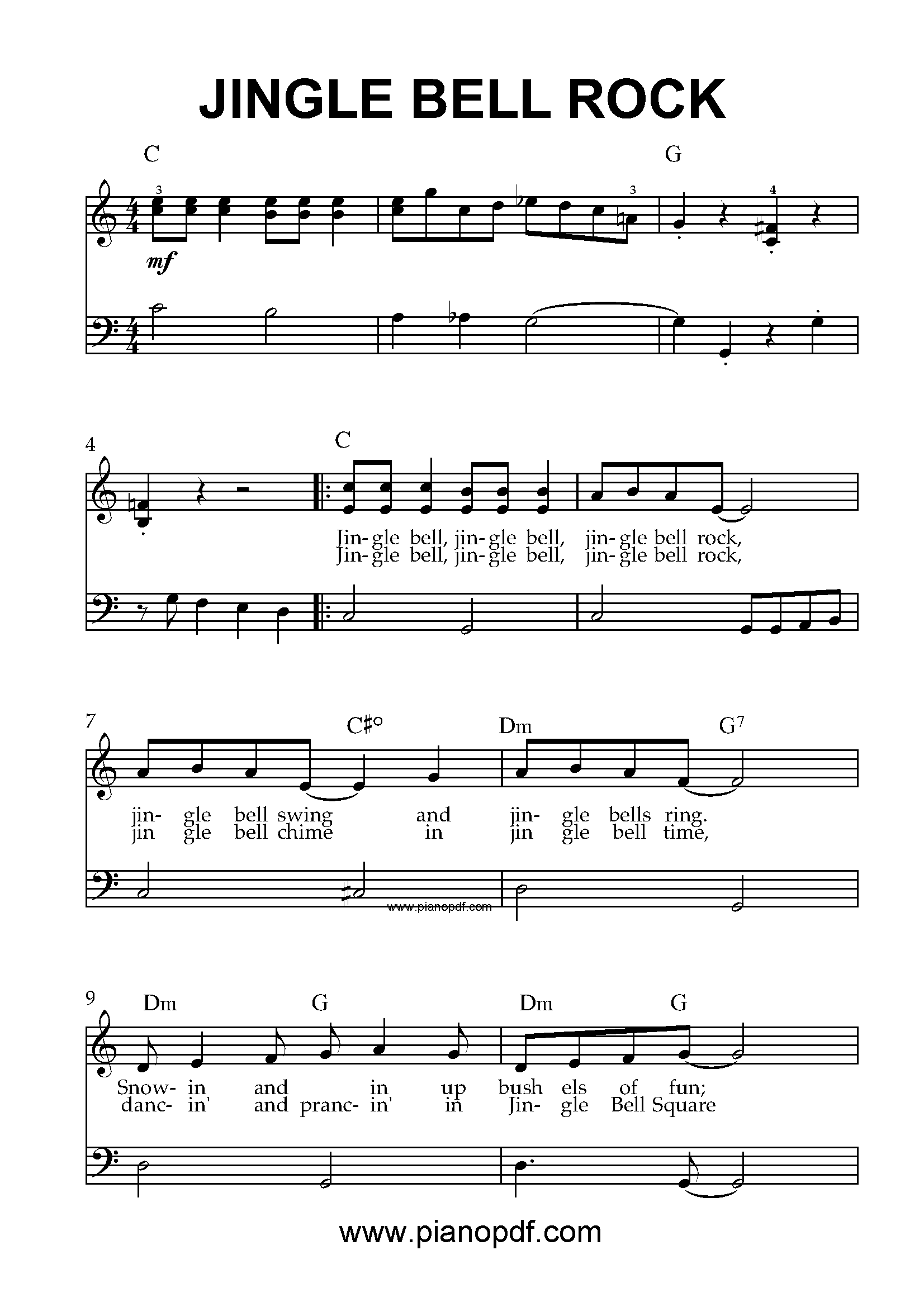 Jingle Bell Rock_PianoPDF_Page_1 Jingle Bell Rock Piano Sheet Music PDF