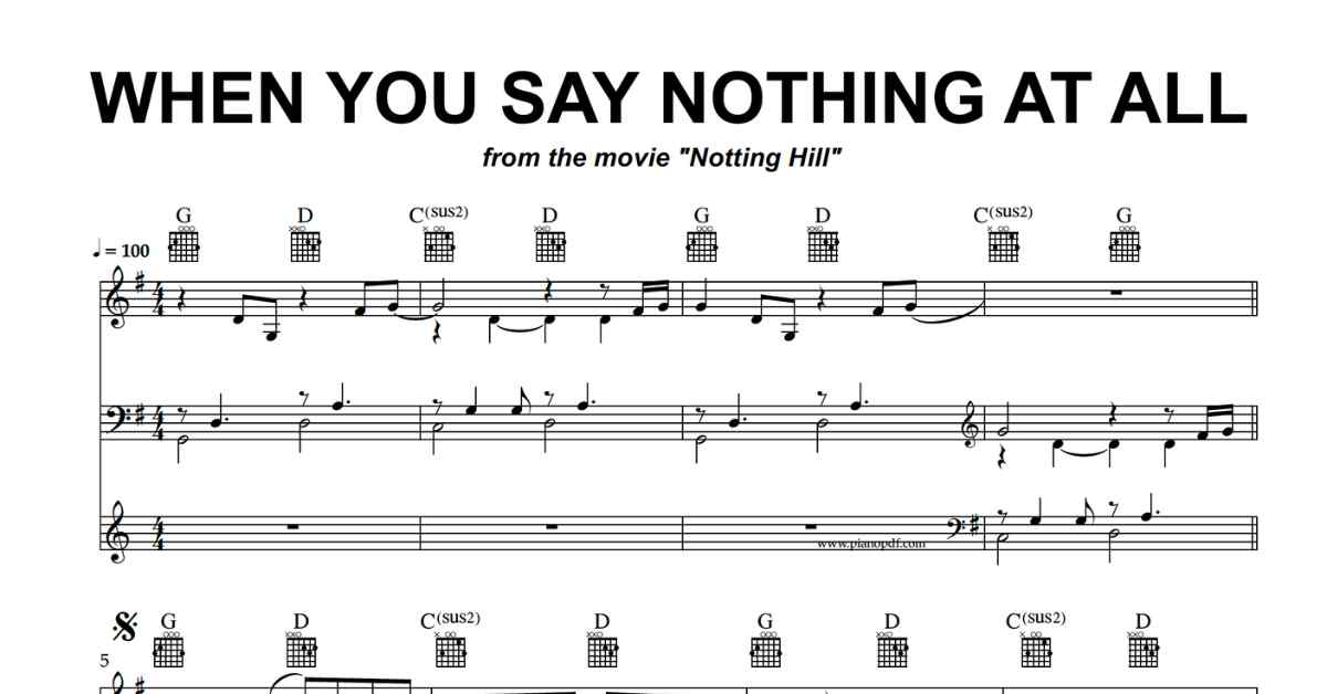 When You Say Nothing At All