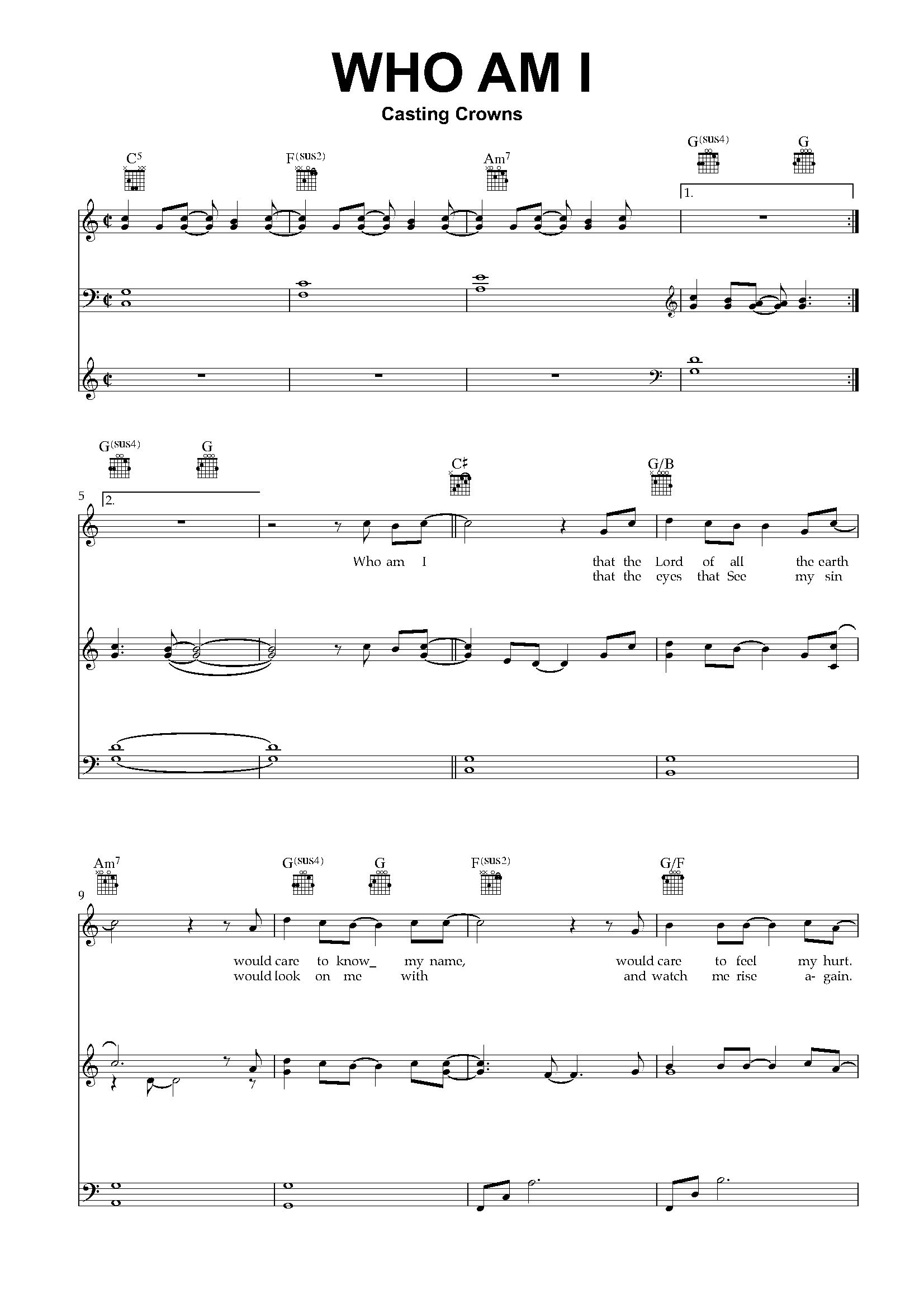 Who Am I_C Major_PianoPDF_Page_1 Who Am I Piano Sheet Music PDF